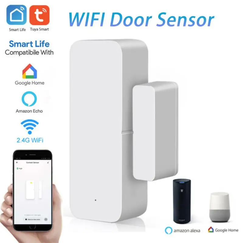 

Дверной независимый магнитный датчик с Wi-Fi, детектор сигнализации, работает с Alexa Google Home Smart Home Tuya Smart Life Home Security