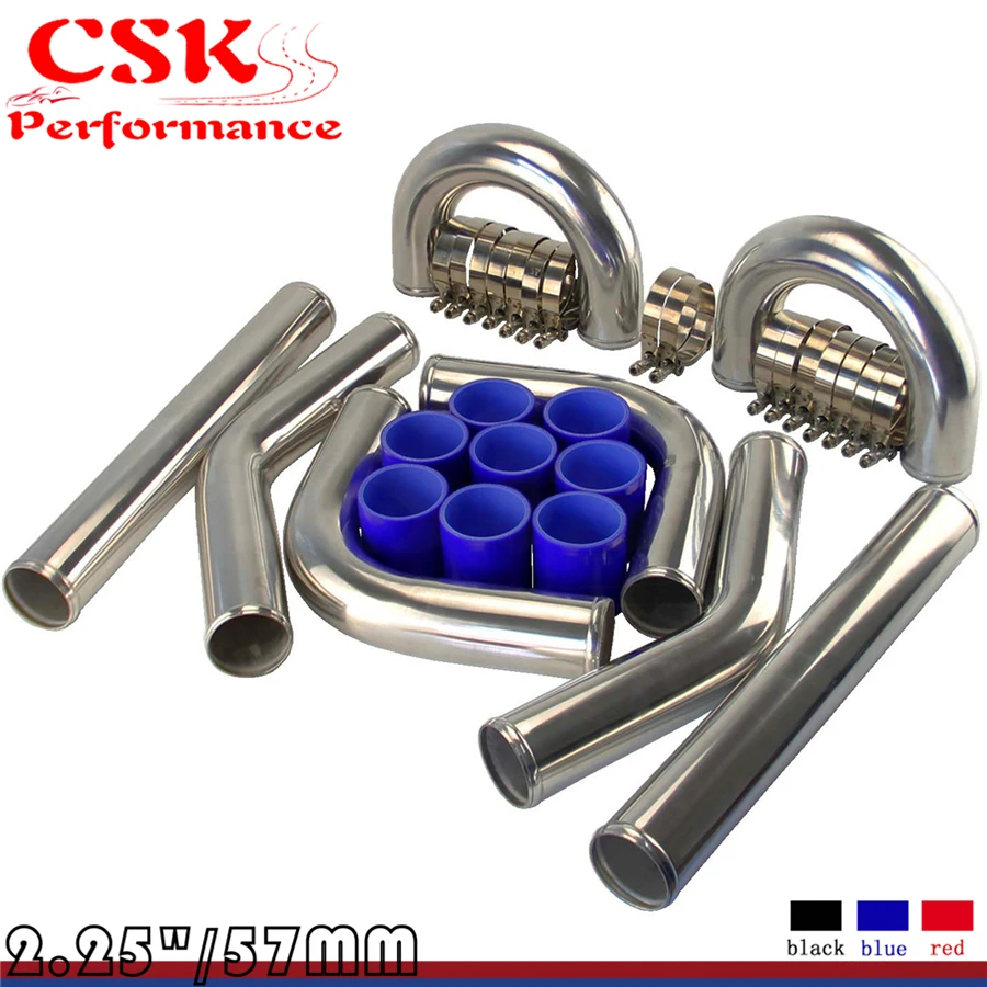 Универсальный турбо BOOST интеркулер набор труб 2 25 &quot57 мм 8 шт сплав трубопроводов