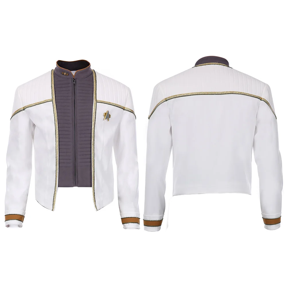 

Star Cosplay Trek Data Cosplay Jacket Zip Up Coat Movie Costume Uniform Tops Men Halloween Party Fancy Dress Adult