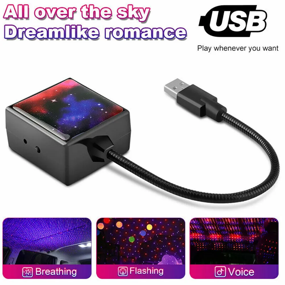 

Интерьер автомобиля с USB, атмосфера на крыше, Звездный светодиодный проектор, Звездный ночник, автомобильный USB звездный потолочный светиль...