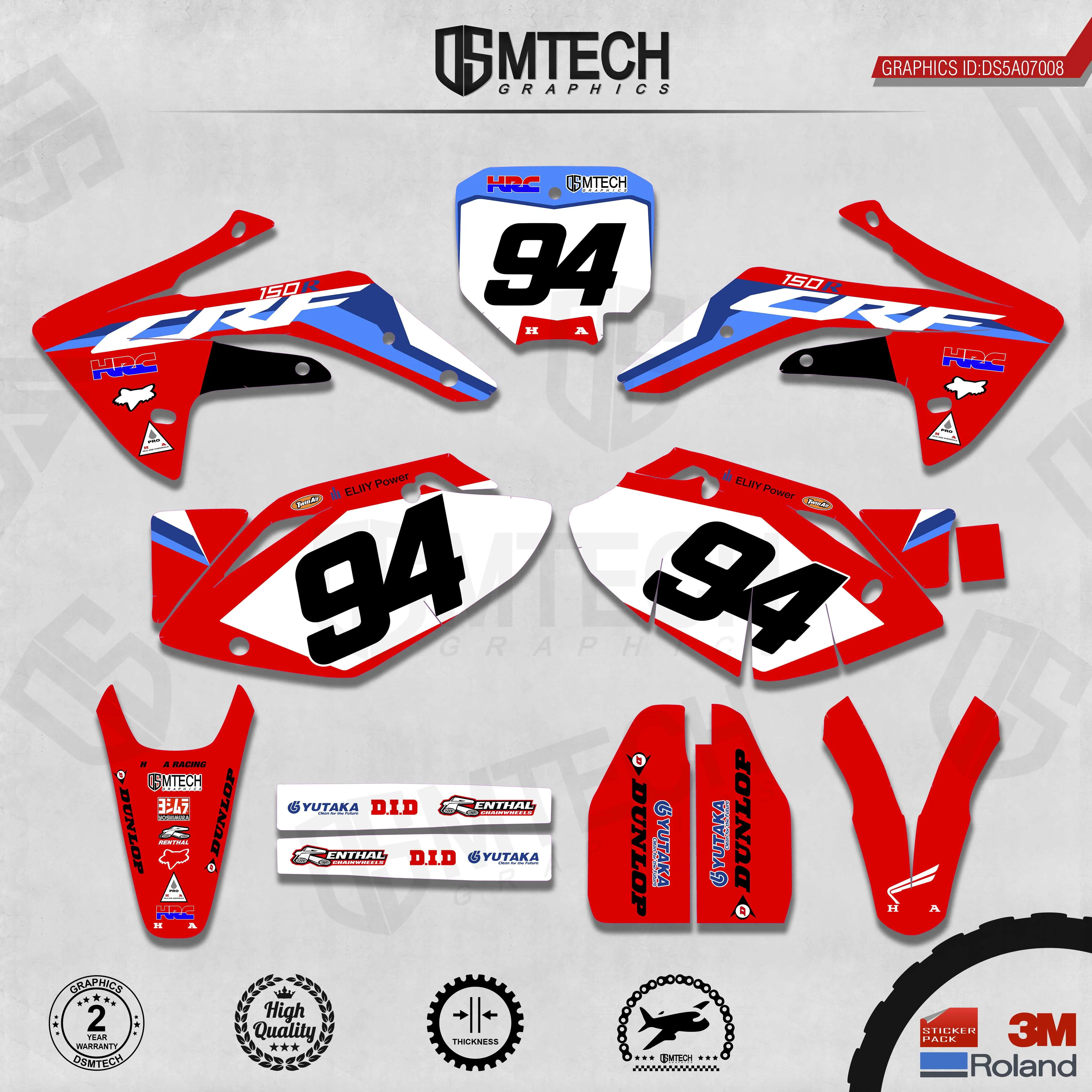 DSMTECH Customized Team Graphics Backgrounds Decals 3M Custom Stickers For 2007-2009 2010-2012 2013-2015 2016-2020 CRF150R 008