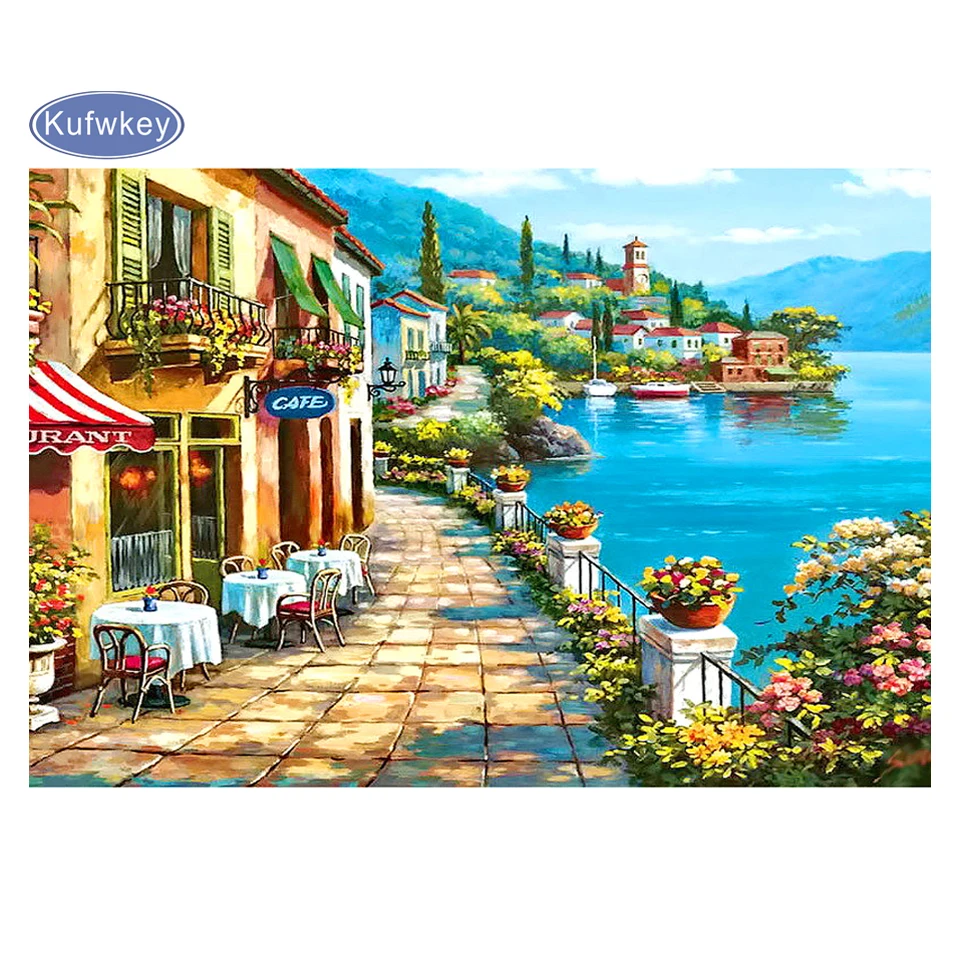 Алмазная вышивка полный дрель мозаика природы Живописный пейзаж город 5d Сделай