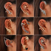 vintage dragon ear warp earring 2022 gothic punk rock metal cat eagle elf clip bite ear cuff earrings for women