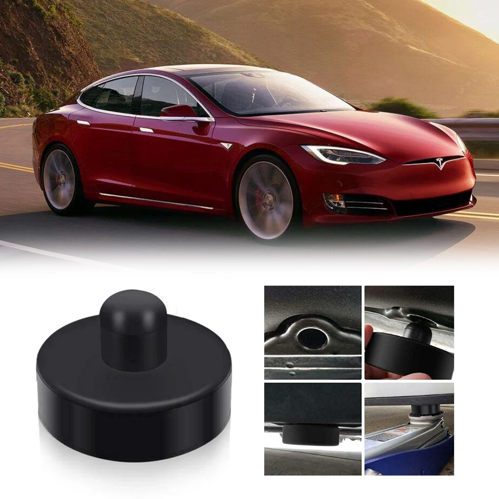

4PCS Fit For Tesla Model X/S/3 Black Rubber Jack Pad Adapter Jack Pad Tool Chassis Kit Jack Lift Point Pad Car Tool Accessories