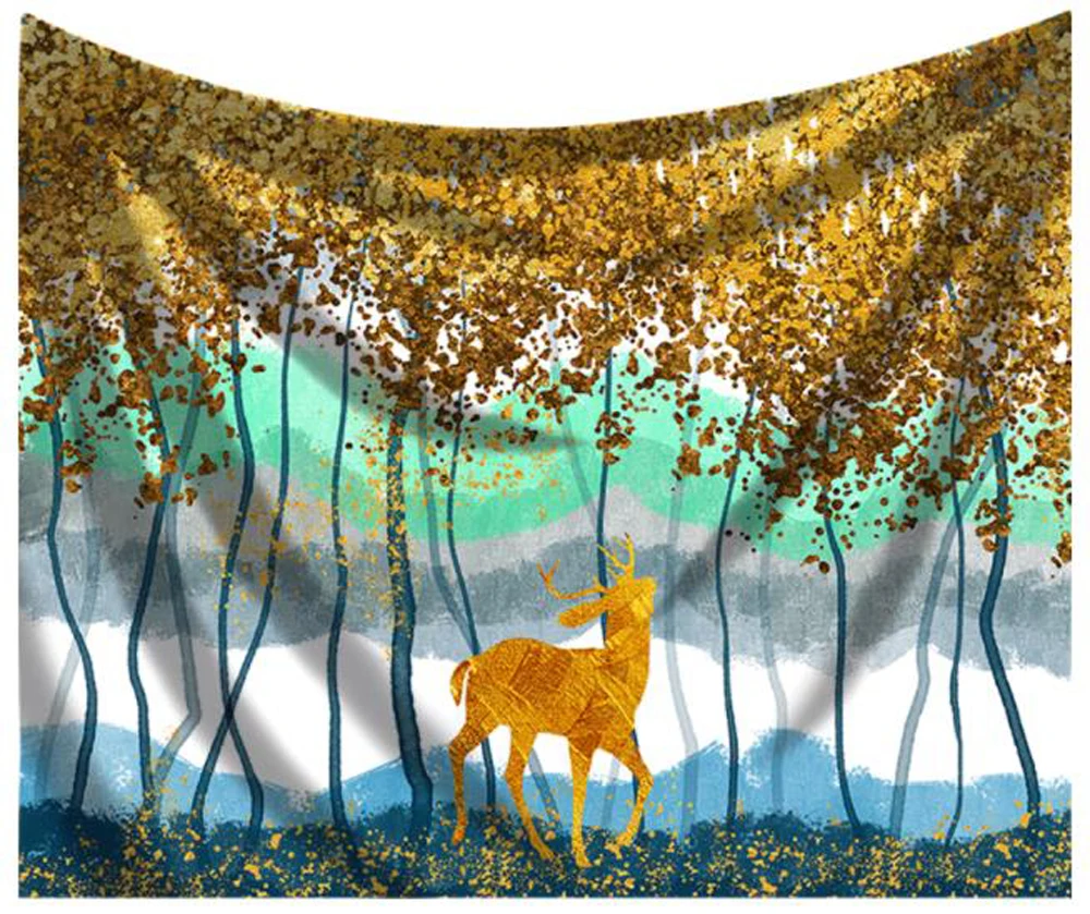 

Домашний художественный гобелен Lucky Deer в стиле бохо, декоративный, коврик для йоги в стиле хиппи, большой размер, лидер продаж, простыня, одея...