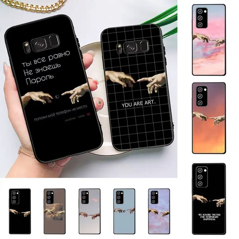 

Funny Hand Creation of Adam Cell Phone Case For Samsung Note 10Pro Note20ultra note20 note10lite M30S Coque