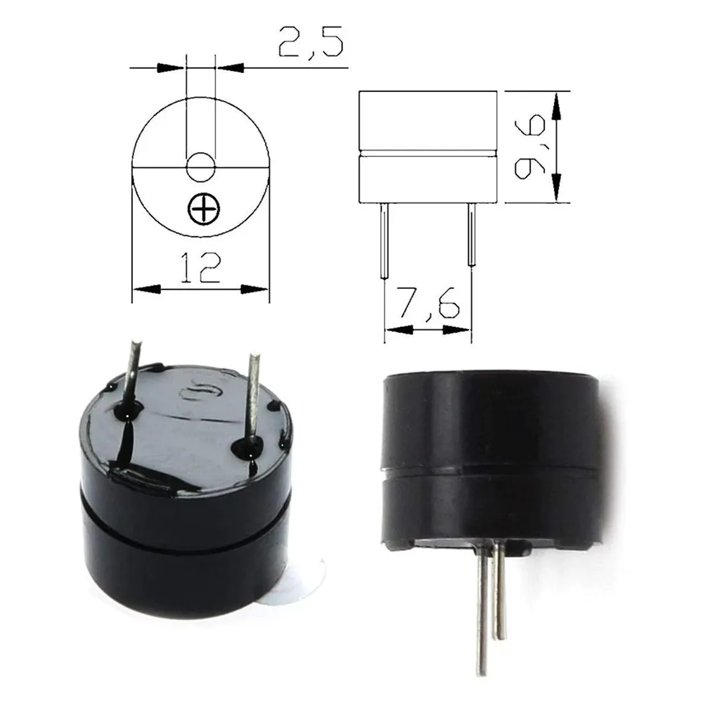 10 шт 5V/12V/24V активная сигнализация зуммер бипер 9*5 5 мм мини Активный пьезо-зуммер