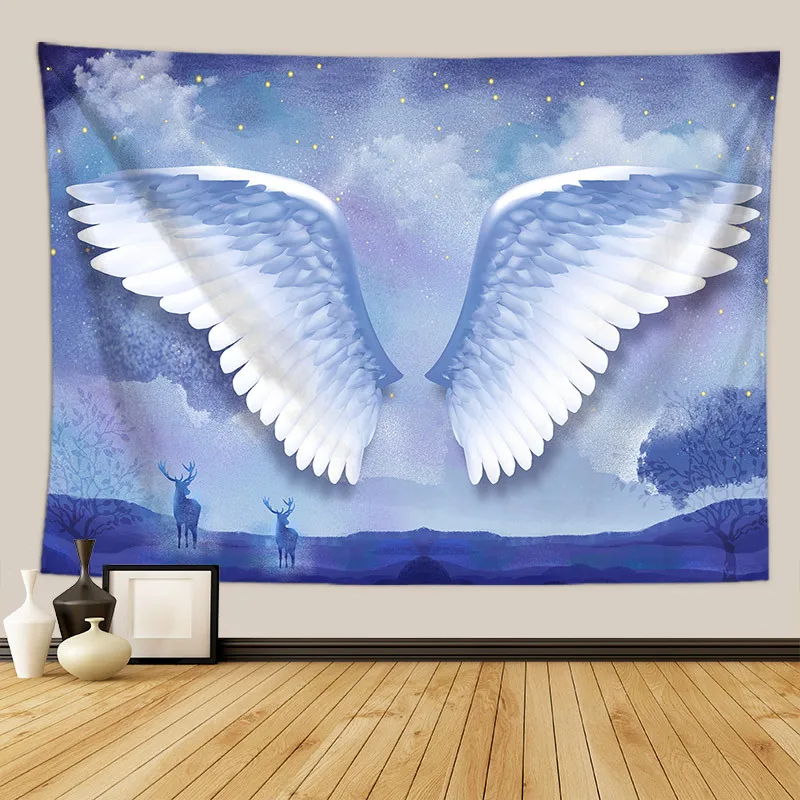 Гобелен с крыльями ангела настенное одеяло простыня настенная роспись тканевый