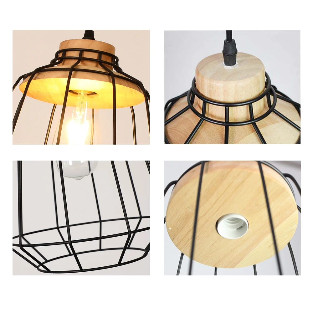 

Iron Chandelier, Wooden core Iron housing. E27 Bulb Holder, Vintage Industrial Style. Suitable for bar Restaurant Galleries etc