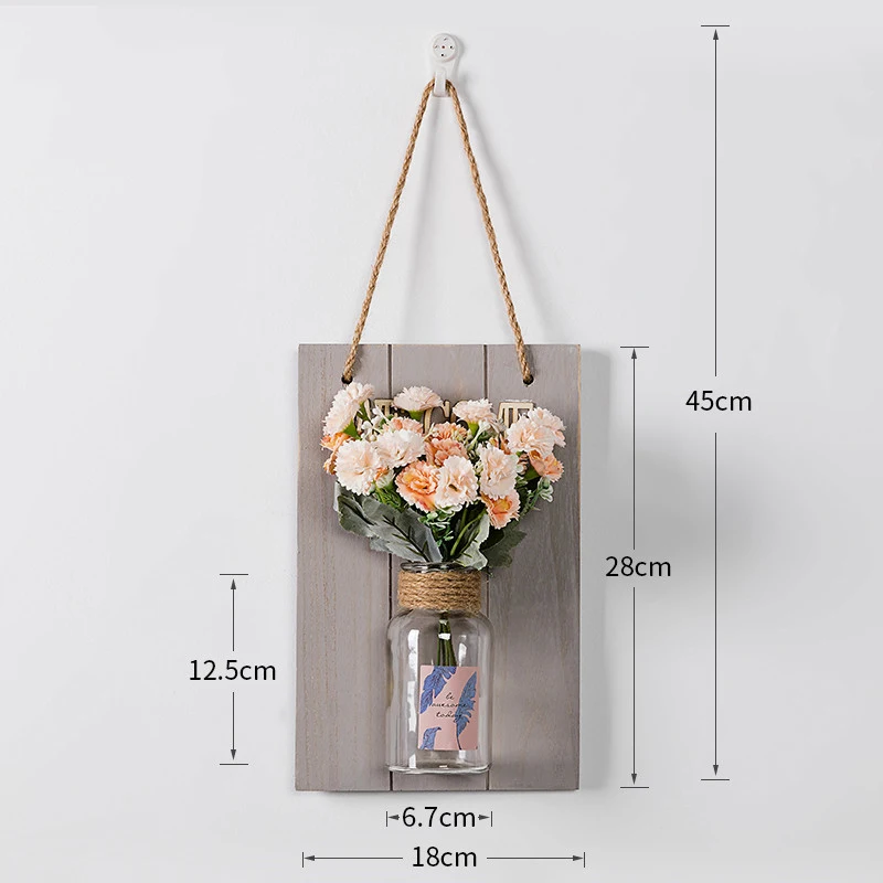 Настенная ваза с серыми и зелеными буквами подвесная Маленькая подвеска для