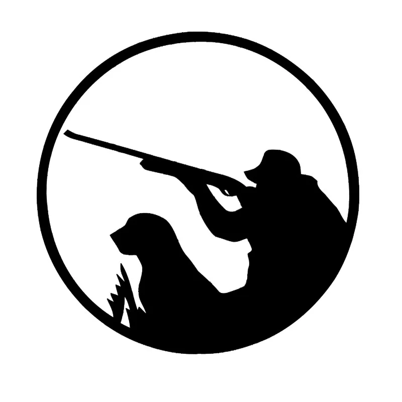 

Car Sticker Hunter and Dog PVC Decals Innovative Waterproof Car Sticker Car Styling Decorated In Black/silver 14*14CM