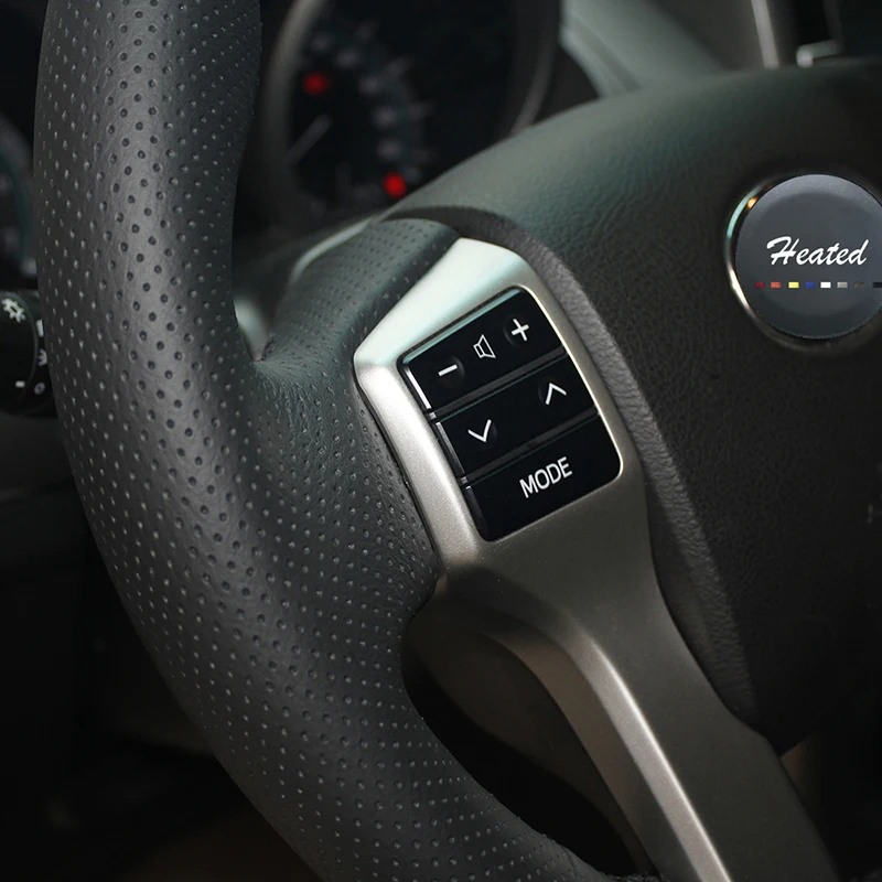 Оплетка из кожи и микрофибры с подогревом для руля Toyota Land Cruiser Prado 2010 2015 Tundra Tacoma 4