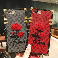 luxury square embroidery rose phone case for samsung a50 a70 a51 a71 a10s a01 a11 a21s m31 m11 a91 a20 a30 a750 pu leather cover
