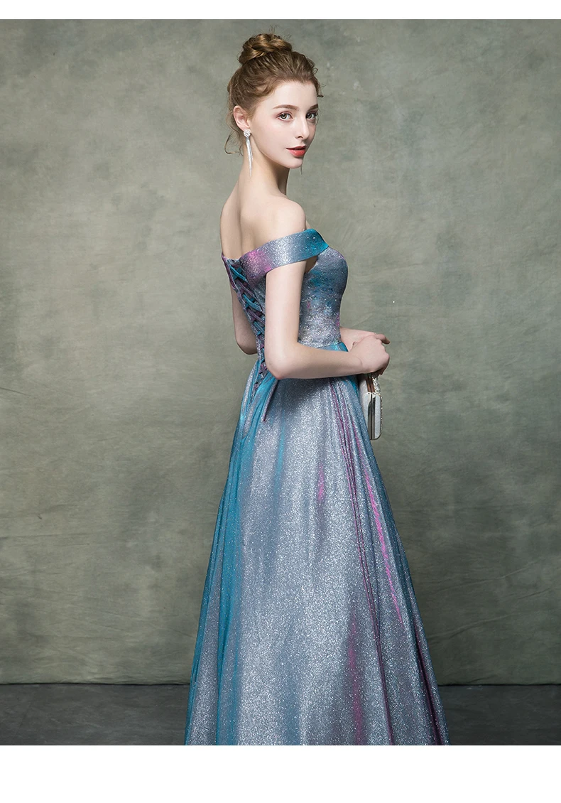 Robe De Soiree блестящее платье с v-образным вырезом длинное вечернее платье вечерние элегантные A Line блестящие Выпускные платья с поясом