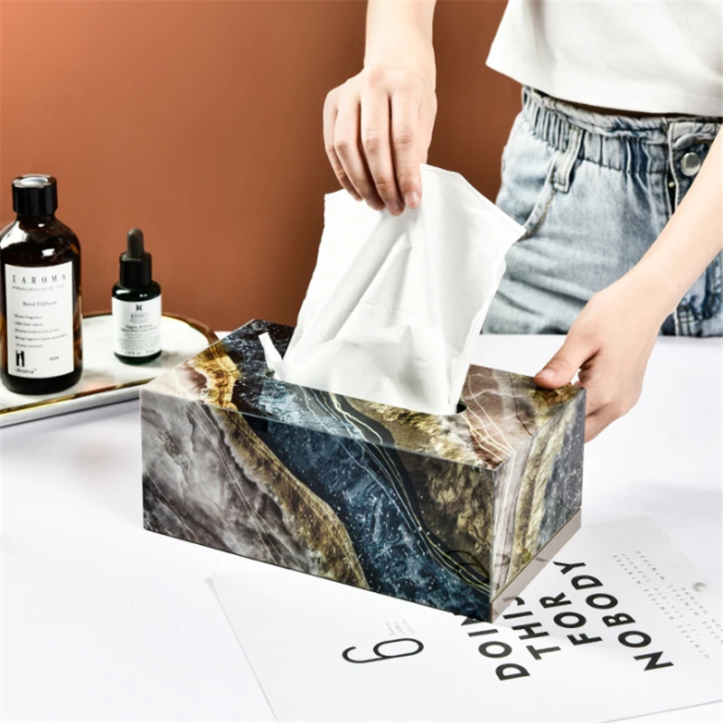 Скандинавский Мраморный держатель для салфеток Авто акриловая настольная