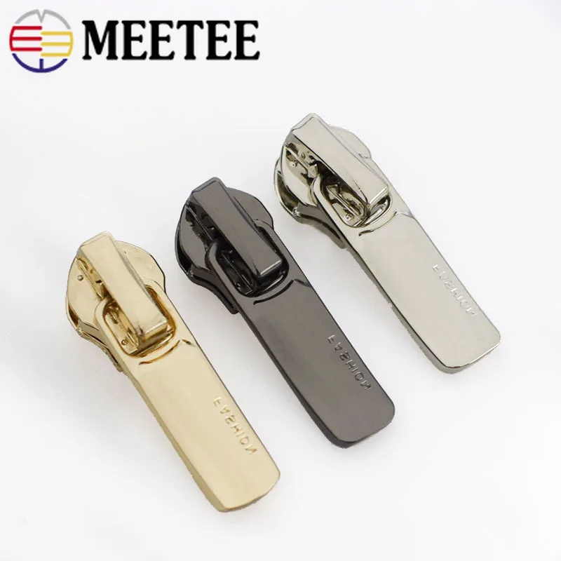 

20 шт. 5 # Meetee нейлоновый съемник для головки молнии, слайдеры, металлический материал, набор для ремонта молнии, сделай сам, швейная ткань, сум...