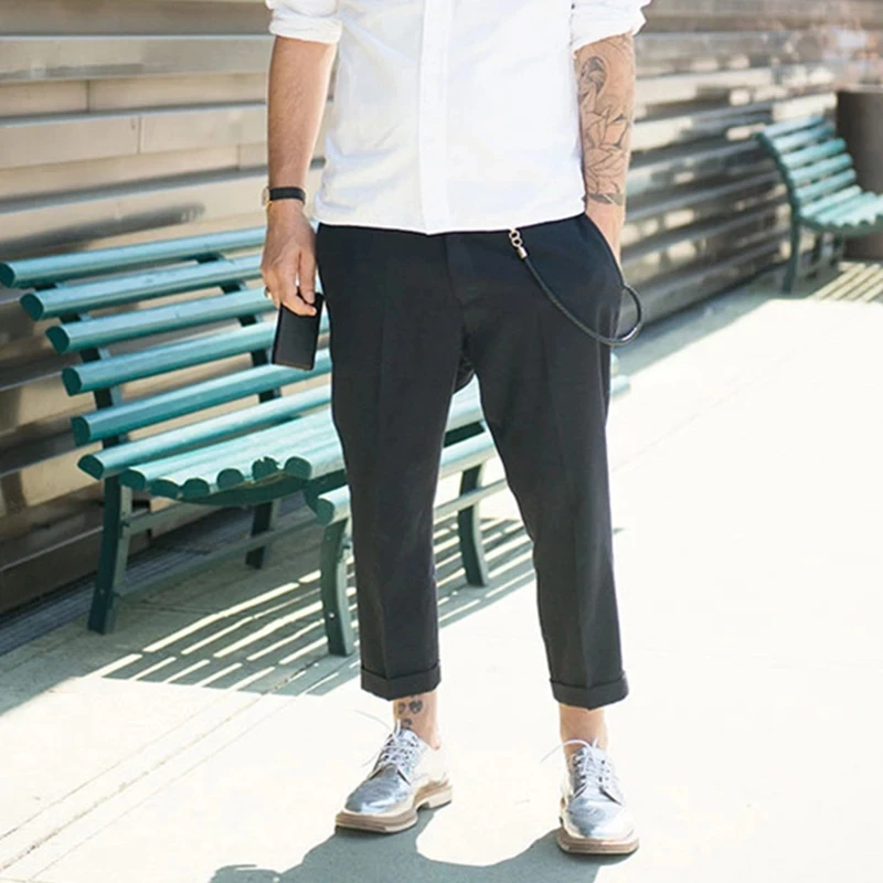 

Men's Casual Pants 2021 Spring And Summer New European And American Star Street Shooting Octuple Pants Simple Leggings