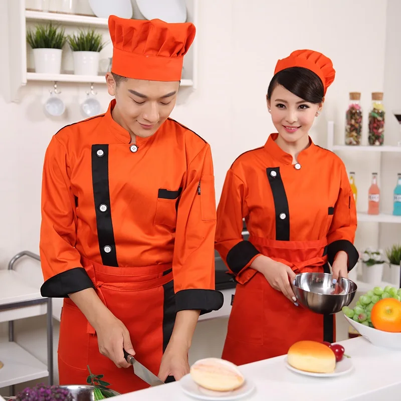 Еда сервис черный белый красный верхняя одежда для повара в отельной кухне униформа Одежда китайский стиль шеф-повара Униформа B004