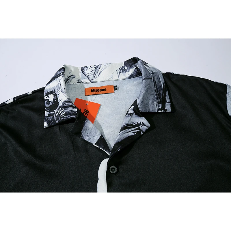 Рубашка мужская с принтом масла Повседневная Хип-хоп рубашка в римском стиле