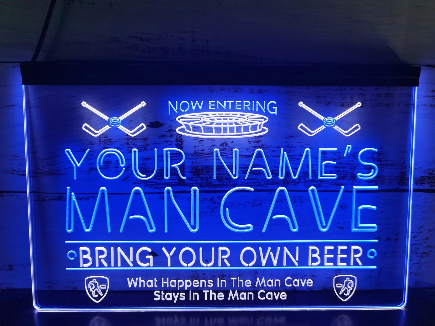 

0S022 Name Personalized Custom Man Cave Hockey Bar Beer Dual Color LED Neon Sign