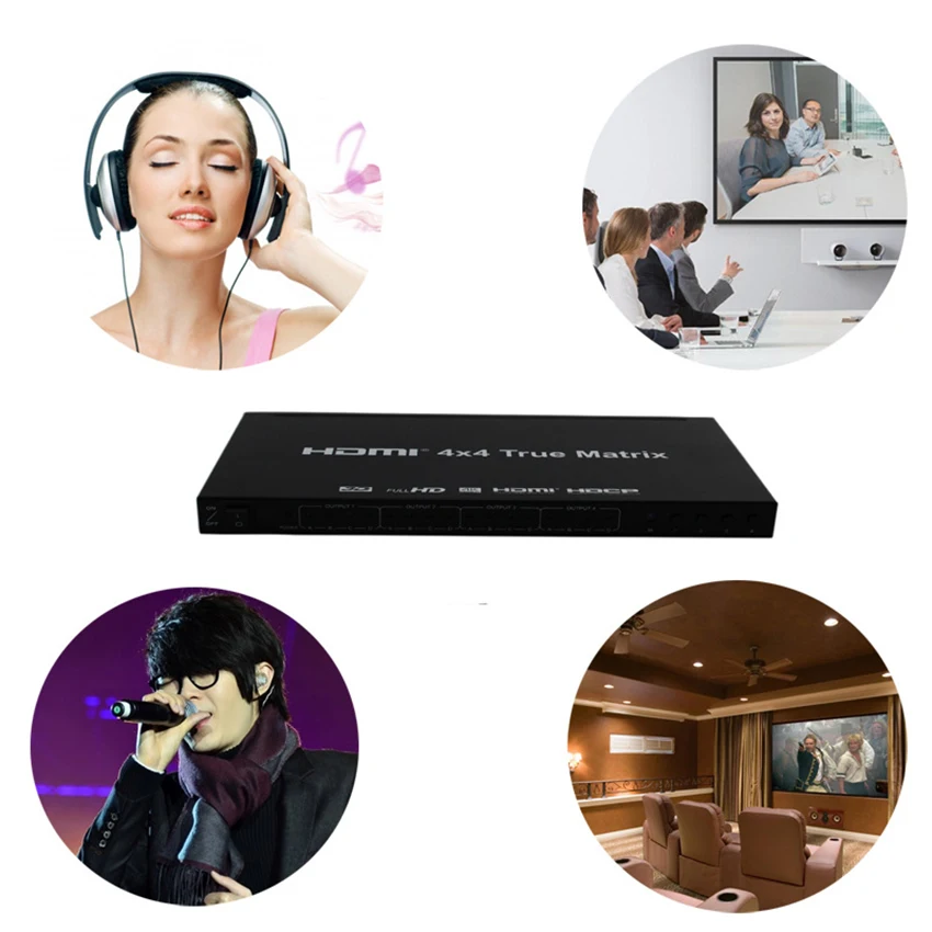HDMI матричный коммутатор 4 в 4 из 4x4 HDMI переключатель сплиттер поддержка 4 к@ 30 Гц 2 к 3D с RS232 orIR пульт дистанционного управления для HDTV ps4 PS3