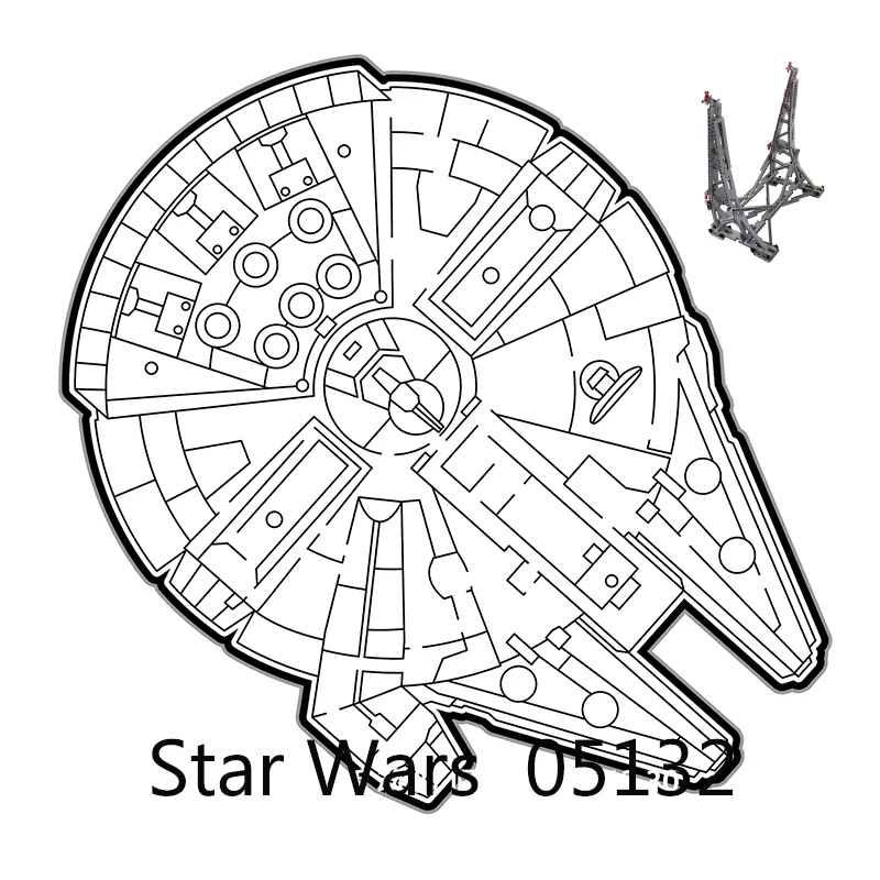 

In Stock Star Plan Millennium Falcon Spaceship Compatible 75192 05132 Model Building Blocks Bricks Kids Toys Gifts Sets