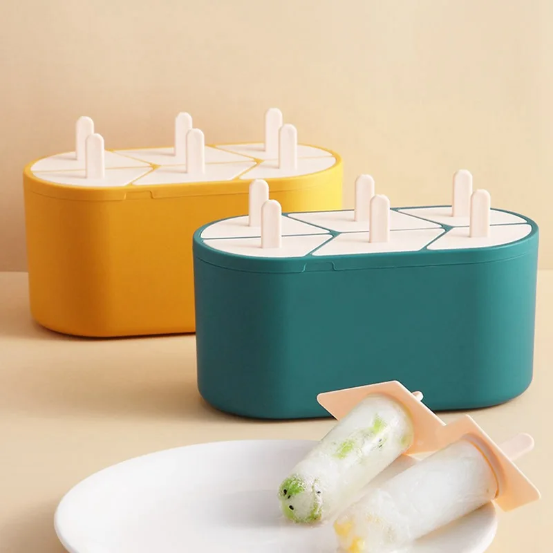 

Plastic Diy Ice Refrigerator Accessories Cream Tray Popsicle Mold Summer Jelly Box Popsicle Making Tool With 6 Holes