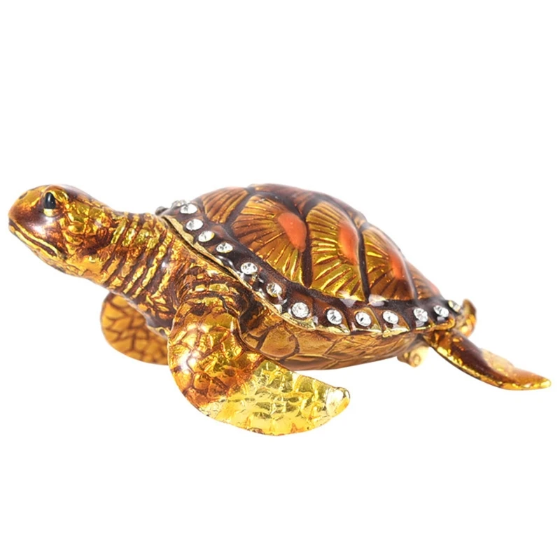 

LXAE Portable Decorative Box Turtle Model Figurine for Table Decors Jewelry Container