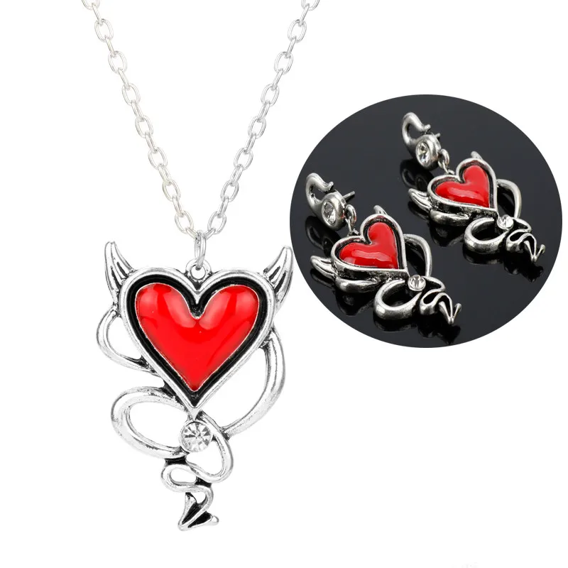 В готическом стиле ювелирный набор колье с серьги для женщин в панк Стиль