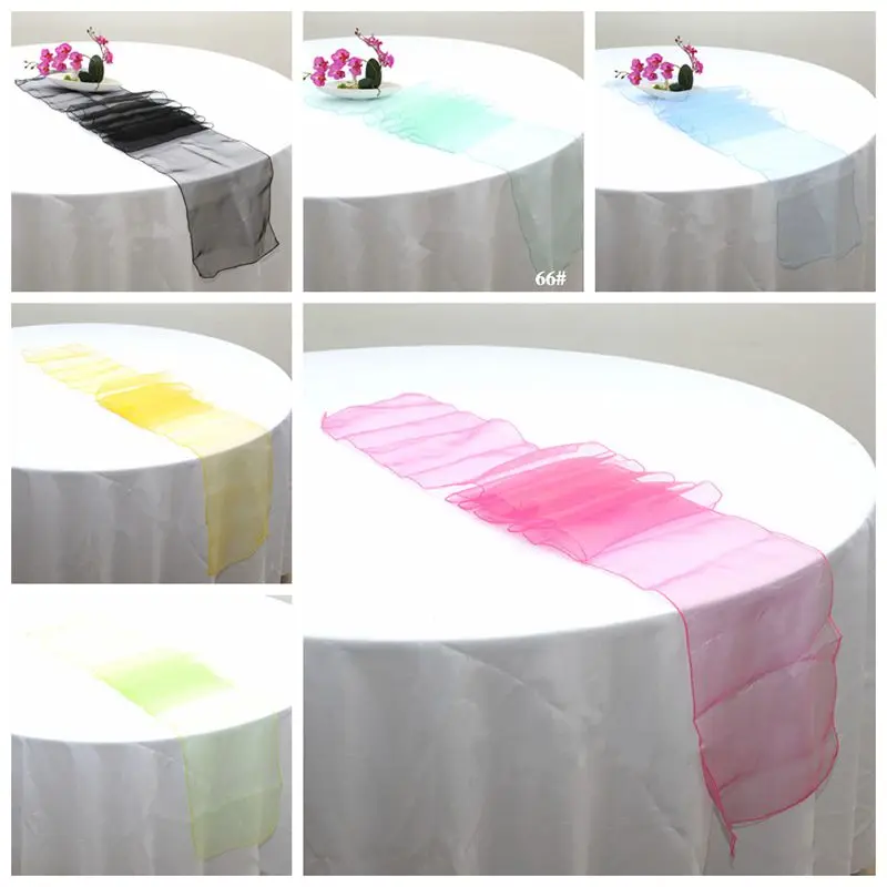 

White Black Color Organza Table Runner Banquet Tablecloth Runners For Wedding Event Decoration