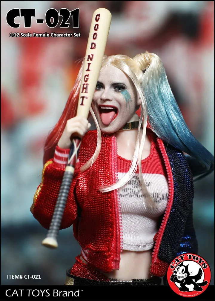 

1/12 CAT TOYS Joker Clown Girl Head Sculpt Clothes CT021 Set F 6" Action Figure
