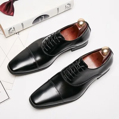 

Mr Co Men Shoes 2020 New Spring Dress Shoes High Quality Business PU Leather Lace-up Footwear Formal Shoes for Wedding Party