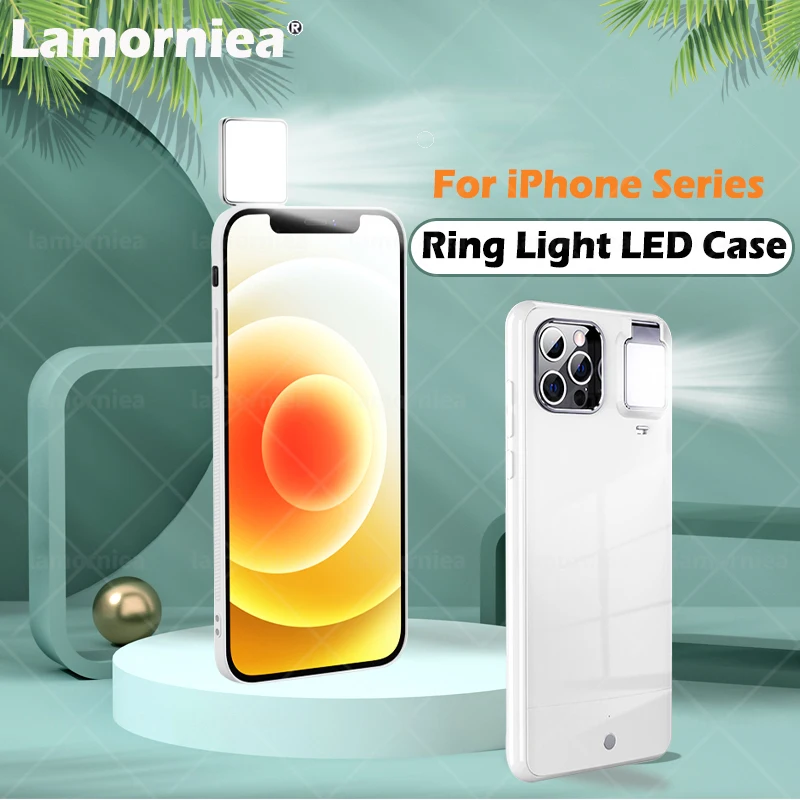 

Кольцевой светильник для iPhone 12 Pro Max, светодиодный чехол для iPhone 11 Pro Max, 6, 6S, 7, 8 Plus, X, XS, XR, крышка со вспышкой, красивые фотографии