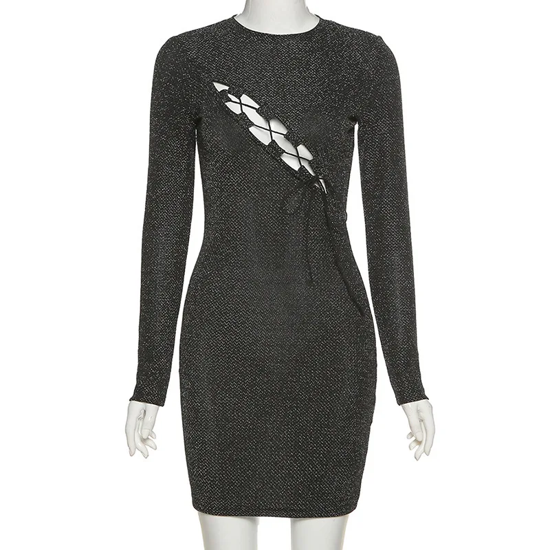 

Europe and the United States 2021new women's trendy nightclub fashion sexy strap slim hollow hip temperament dress