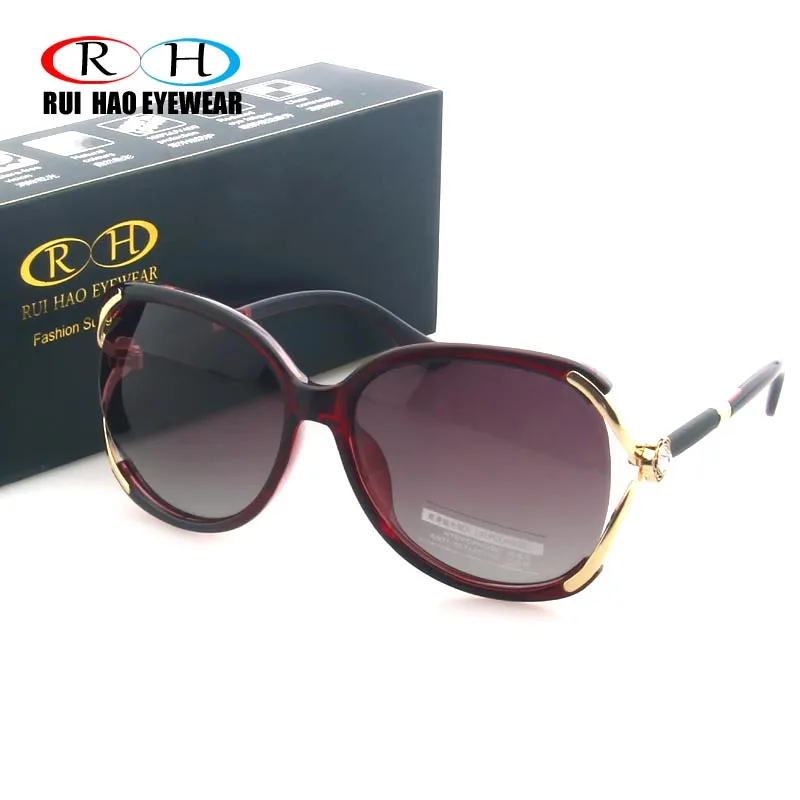 Женские солнцезащитные очки Rui Hao брендовые большие поляризационные в
