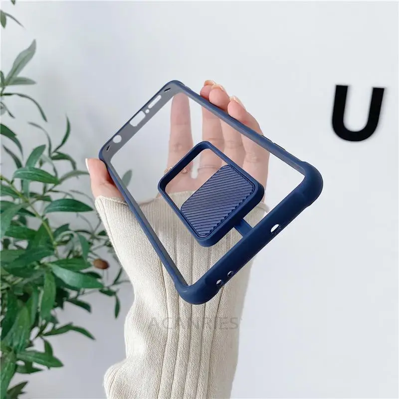 transparent slide camera protect phone case on for xiaomi redmi note 9 pro max 9 s note9 9s 9pro 4g poco x3 pro nfc clear cover free global shipping