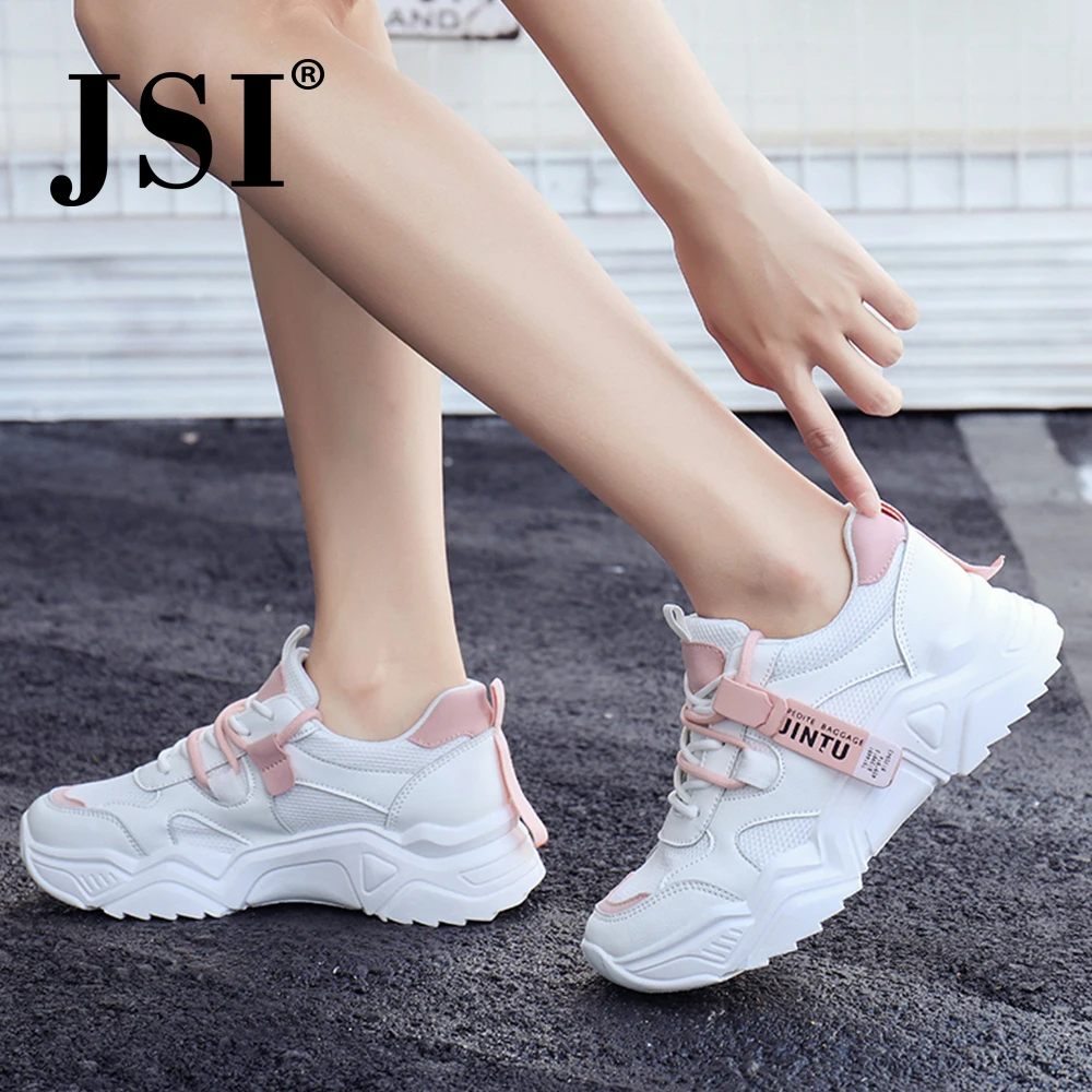 Кроссовки JSI женские с круглым носком сетчатые на шнуровке повседневная обувь