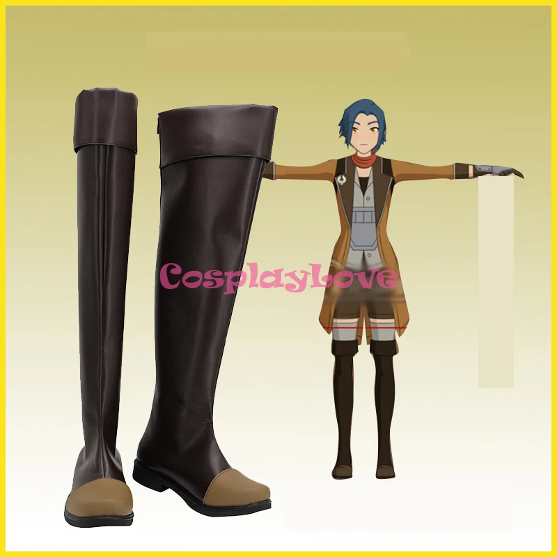 

CosplayLove RWBY May Marigold Brown Shoes Cosplay Long Boots Leather Custom Made