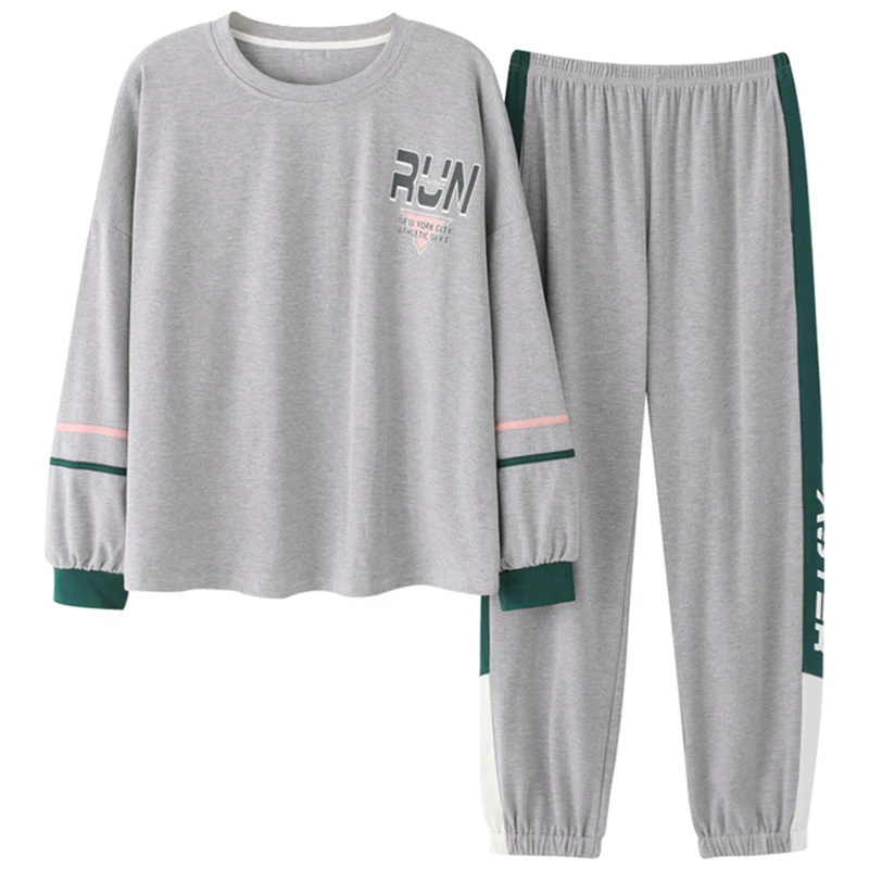 

Autumn winter ladies cotton pullover long-sleeved suit can be worn outside sports and leisure comfortable home two-piece suit