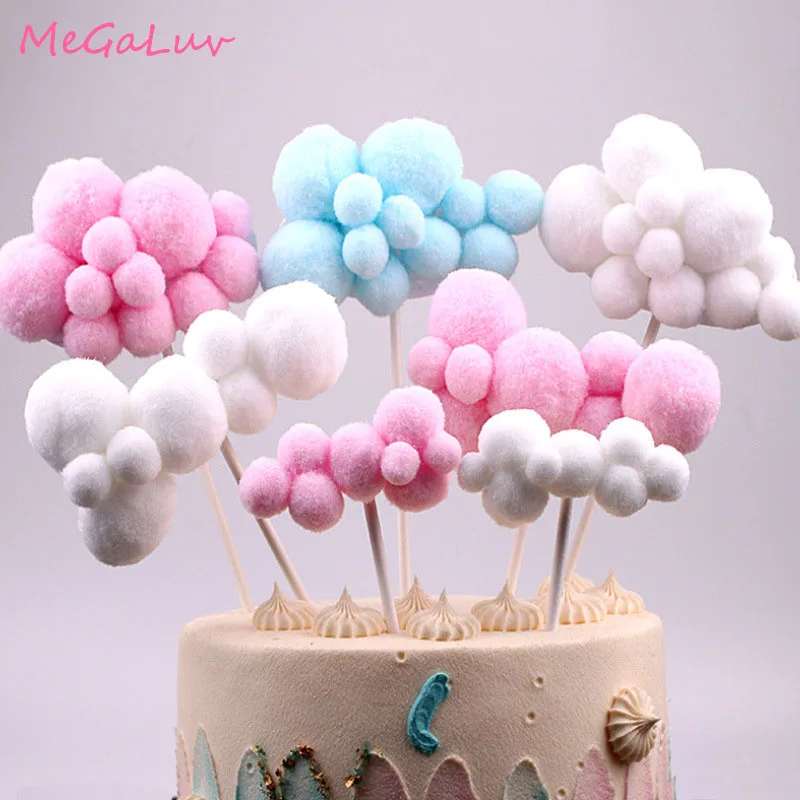 

1 PCS Colorful Rainbow Cloud Cake Topper Happy Birthday Cupcake Flags Baby Shower Wedding Party Cake Decorations Accessories