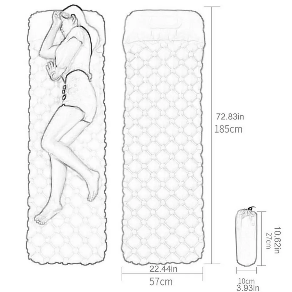 

Outdoor Camping Moisture-proof Inflatable Cushion TPU Lightweight With Pillow Double-acting Air Valve Cushion