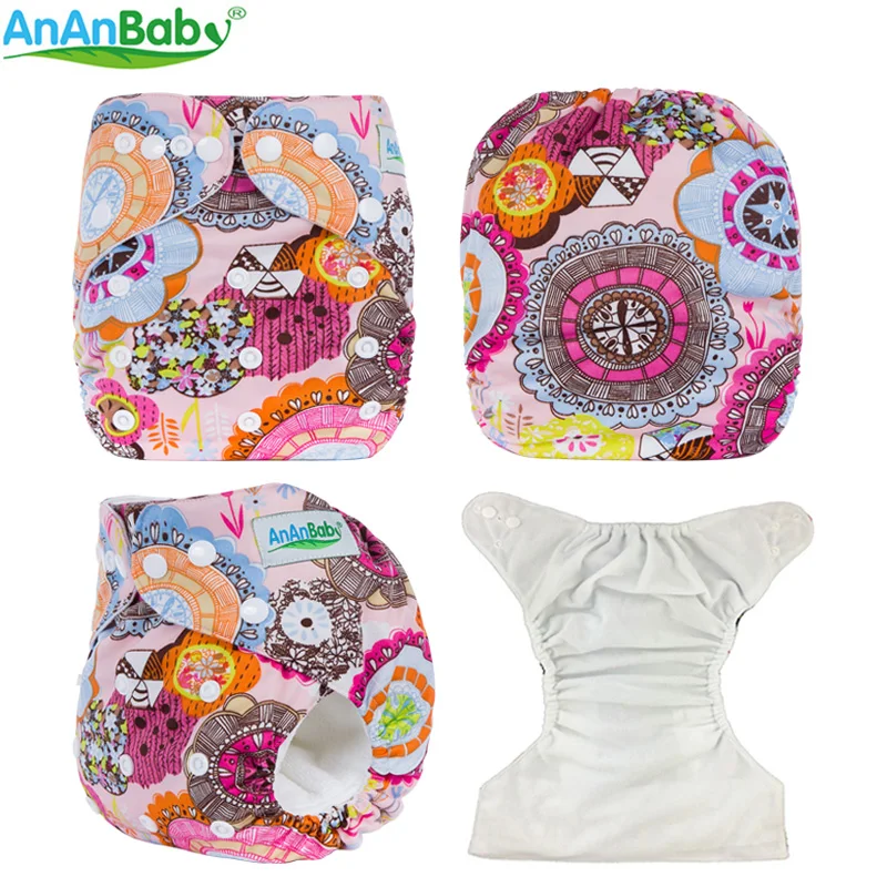Baby Cloth Diapers with Insert Baby Reusable Adjustable Modern Cloth Nappy with 1pc Microfiber Insert
