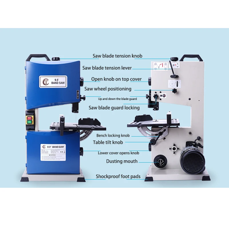 

9.5 Inch Small Woodworking Band Saw Machine for Cutting Materials
