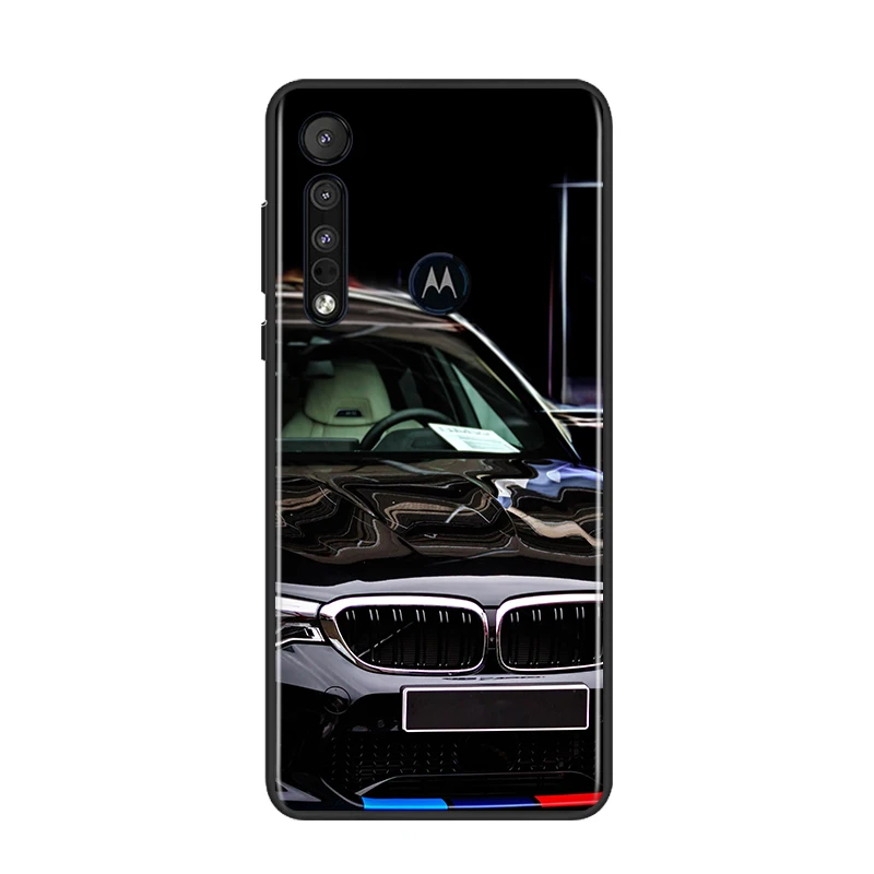 

Blue Red Car for Motorola G9 G8 G Edge One E7 E6 Power Lite Marco Hyper Fusion Plus Play Black Phone Case