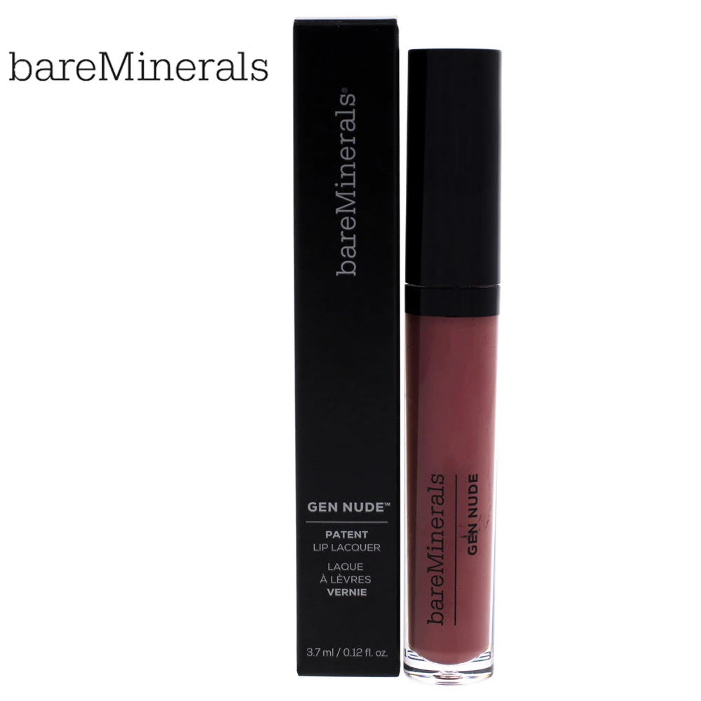 

bareMinerals Lipstick Mineral Moisturizing Lip Makeup Long Lasting Gen Nude Patent Lip Lacquer - 0.12 oz