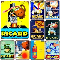ricard beer metal plaque tin sign retro tin plate wall decor for bar pub club man cave iron painting restaurant decoration