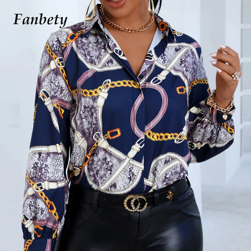 

Женская блузка с цветочным принтом, V-образным вырезом и длинным рукавом