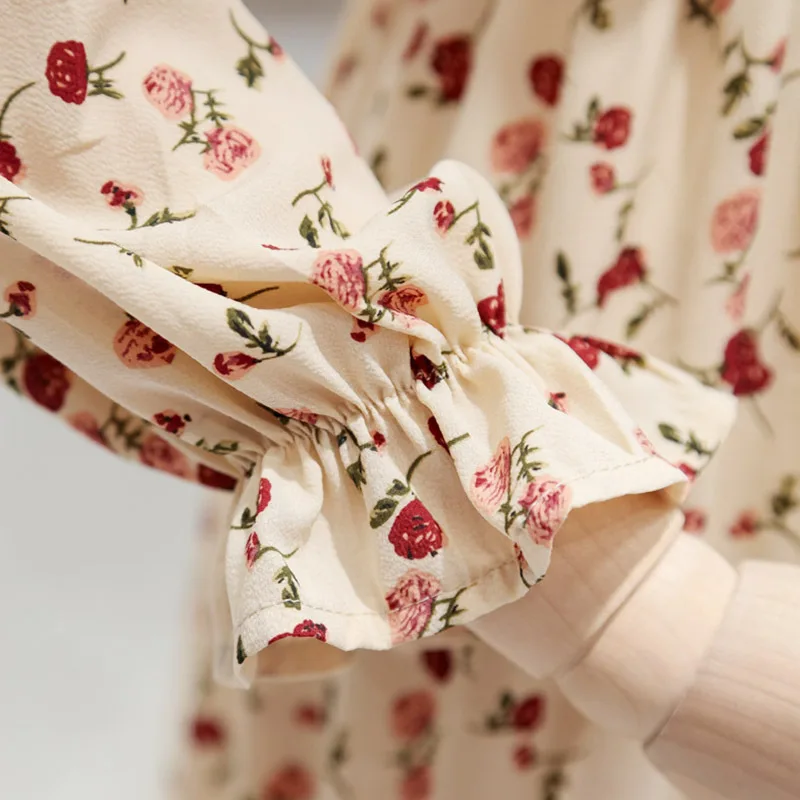 Trytree 2020 весеннее женское платье повседневное v образный вырез рукав фонарик а