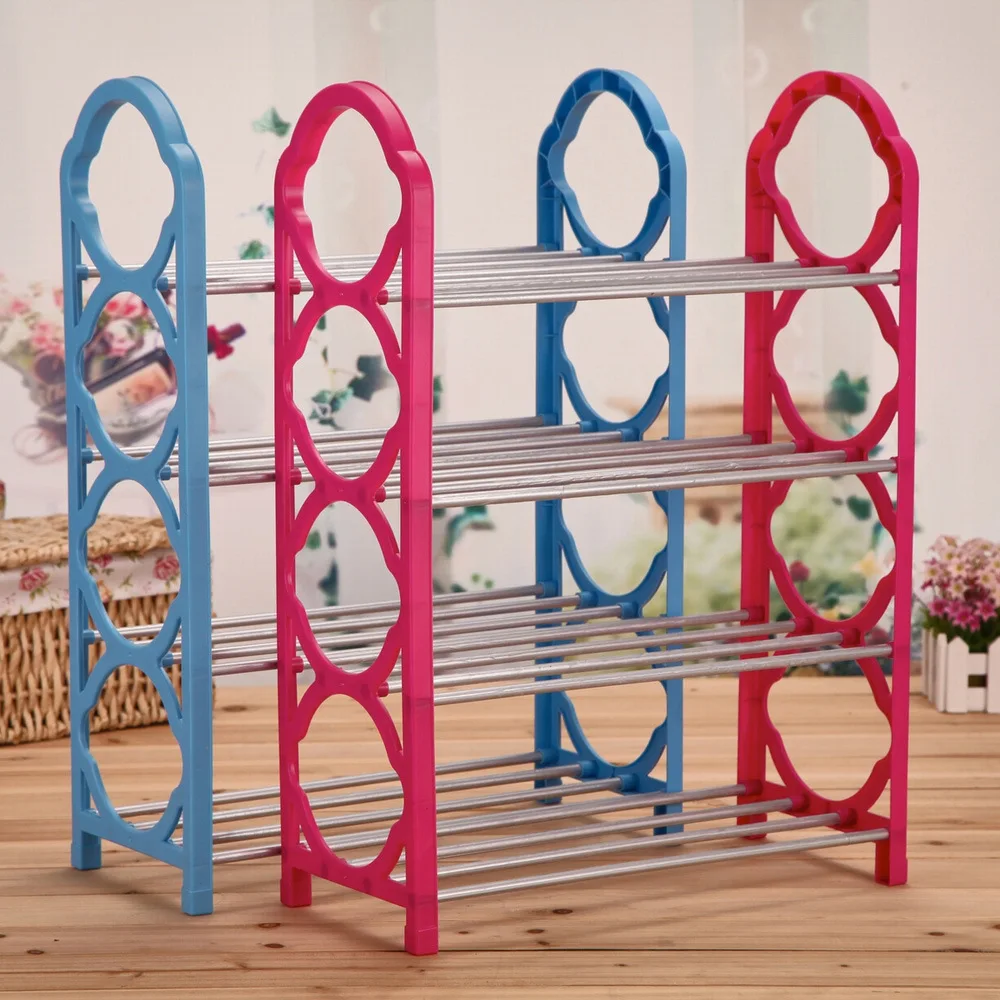 

【VAT】Four-layer Simple Shoe Rack Household Combination Plastic Stall Supply Creative Magic
