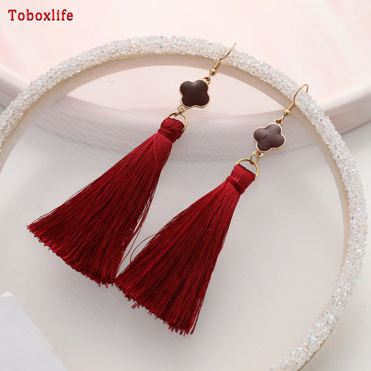 Серьги кисточки Toboxlife в китайском стиле ретро темпераментная креативная